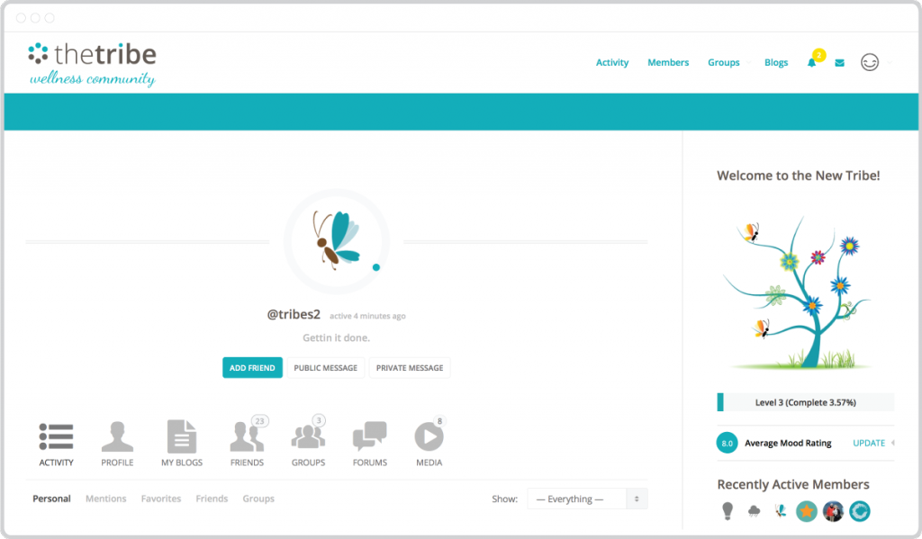 Online Support Profile Page